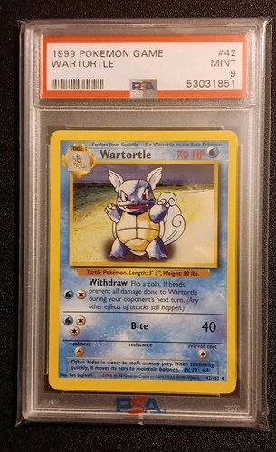 💎✨️ PSA WARTORTLE💦 42/102 BASE SET UNCOMMON PSA 9 MINT✨️💎 squirtle blastoise