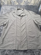 Men's Cubavera Size 3XGray Detailed Sides Short Sleeve Button Down Collard Shirt