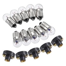 Image of 30Pcs 2.5V Bulb Holder Screw Base with E10 Bulb Lamp Socket Set Plastic Copper