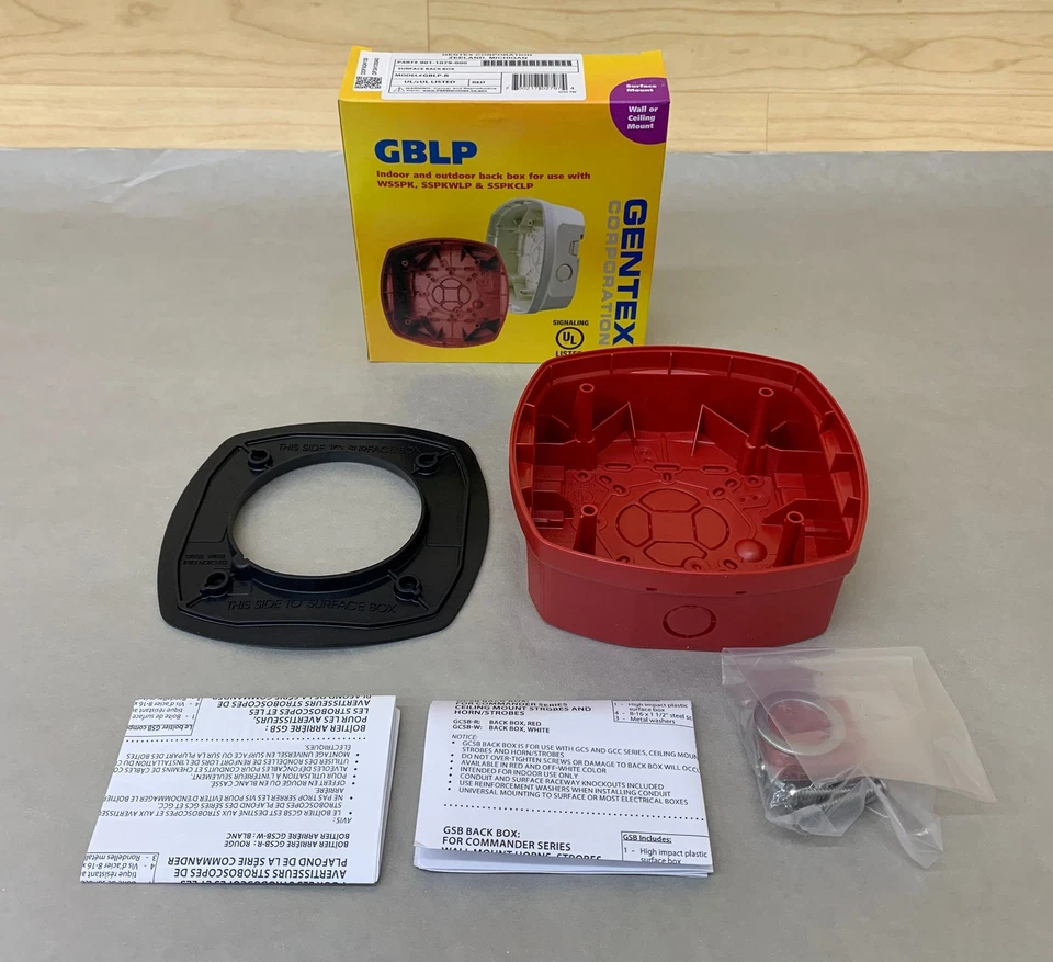 Gentex GBLP-R Back Box Surface Mount for Speakers Red (901-1079-000)