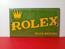 Vintage ROLEX WATCHES Porcelain Enamel Sign 6" x 3.5" Inches