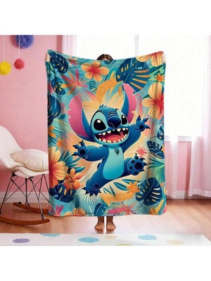Lilo Stitch Cartoon Blanket Cute Fluffy Camping Picnic Home Sofa