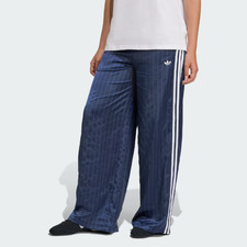 adidas Originals Women s Pinstripe Satin Wide Leg Pants Night Indigo KD2296