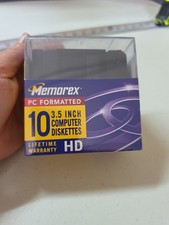 Memorex PC Formatted 3.5 Inch Diskettes 10-Pack - New  Sealed -