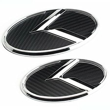 2x Black Front Hood Trunk Emblem K Logo Badges For Kia Forte Rio Optima Back...