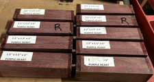 9 PIECES KILN DRIED PURPLEHEART TURNING LUMBER WOOD BLANKS 1.5" X 1.5" x 6" R