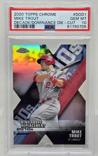 2020 Topps Chrome Die Cut Refractor MIKE TROUT CARD PSA 10 GEM MINT