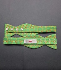 Vtg CARROT GIBBS Handmade Pure Silk Green Bow Tie From Boulder CO, USA