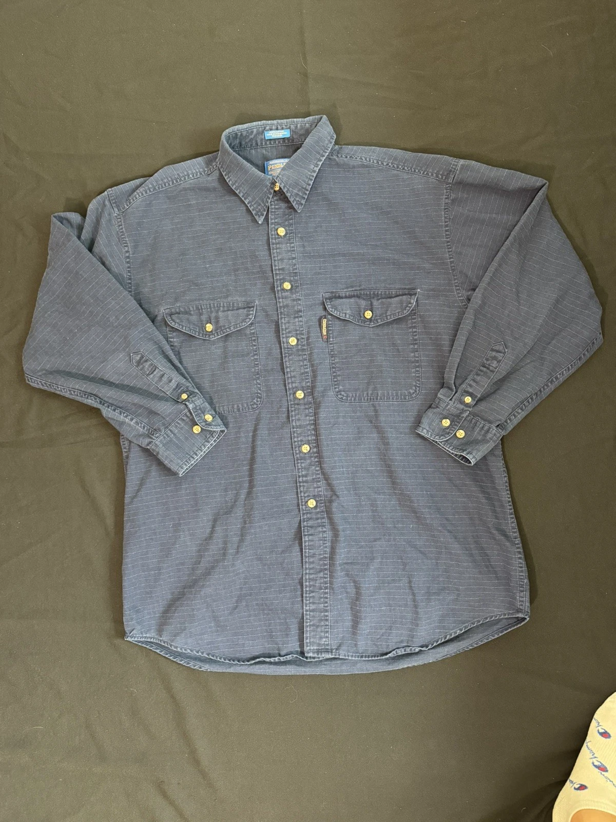 Pendleton Outdoor Shirt Men’s Large Classic Button Up Long Sleeve Navy Blue