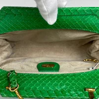 Gucci Chain Shoulder Bag Clasp Python Leather Gre… - image 7