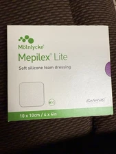 Mepilex Lite 4x4 in (6Boxes  ) Molnlycke Soft Silicone Foam Dressing BORDERLESS