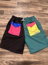 Billionaire Boys Club BBC Tidal Shorts Color Block RARE Size Medium Pocket Snap