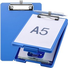 Clipboard Small A5 with Pen Holder Half Letter 6x9 Plastic for Classroom Meiikun
