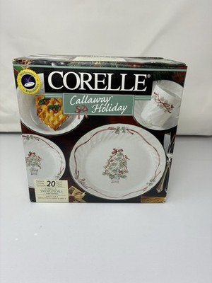 Corning Corelle Callaway Holiday Christmas 20 Piece Service, Brand New Sealed