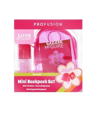 Y2K Lizzie McGuire Profusion Collection Mini Backpack Set Lip Gloss & Body Gems
