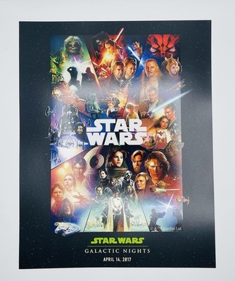 WDW Disney Limited Release STAR WARS GALACTIC NIGHTS 4/14/2017 Poster 14x11 NEW