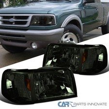 Fits 93-97 Ford Ranger 2in1 Smoke Lens Headlightscorner Turn Signal Lamps Pair
