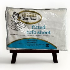 Vtg Kentshire Knitted Crib Sheet Baby White Cotton Sealed NOS Prop Movie TV