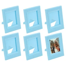 2 x 3 Picture Frame, 6 Pcs Mini Plastic Photo Frame, Blue