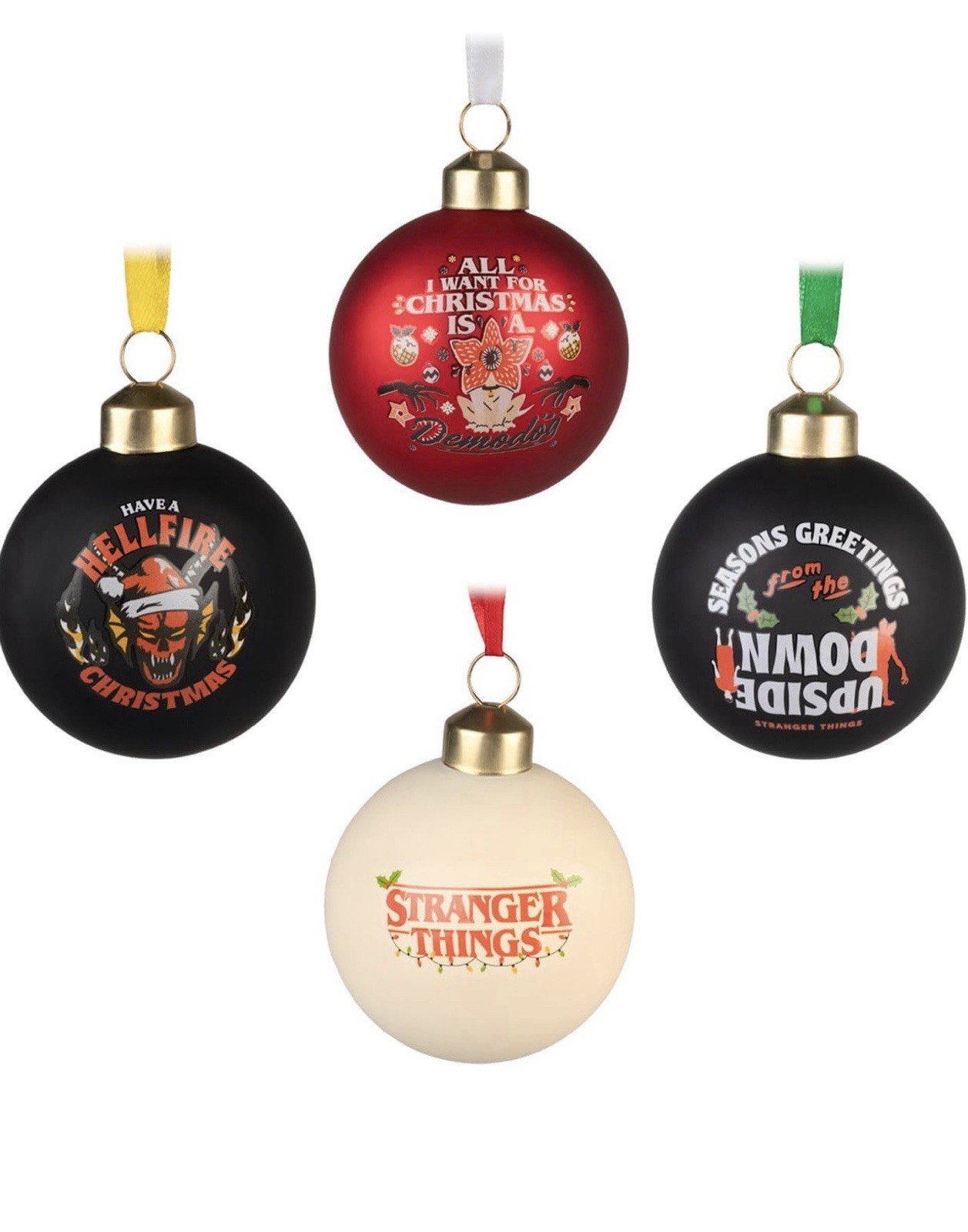 Boules de Noël Stranger Things x4 pack décoration sapin geek suspension série TV