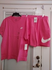 NWT NIKE SIZE XXL "UNISEX" PINK 2 PIECE FLEECE SHORT SET 3