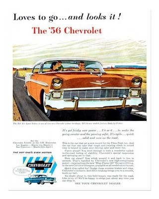 Vintage 1956 Chevrolet Poster Wandbild - Retro Oldtimer Dekor
