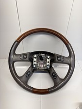 2003-2006 Escalade Gmt800 Light Grey And Wood Steering Wheel With Buttons Oem