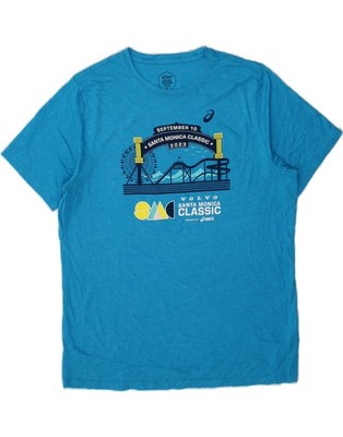 Asics Herren Grafik T-Shirt Oberteil XL Blau Baumwolle BB34