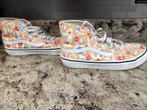 Vans Off The Wall High Top Shoes Floral Artistic Casual Everyday Size 10 W 8.5 M - Picture 3 of 10
