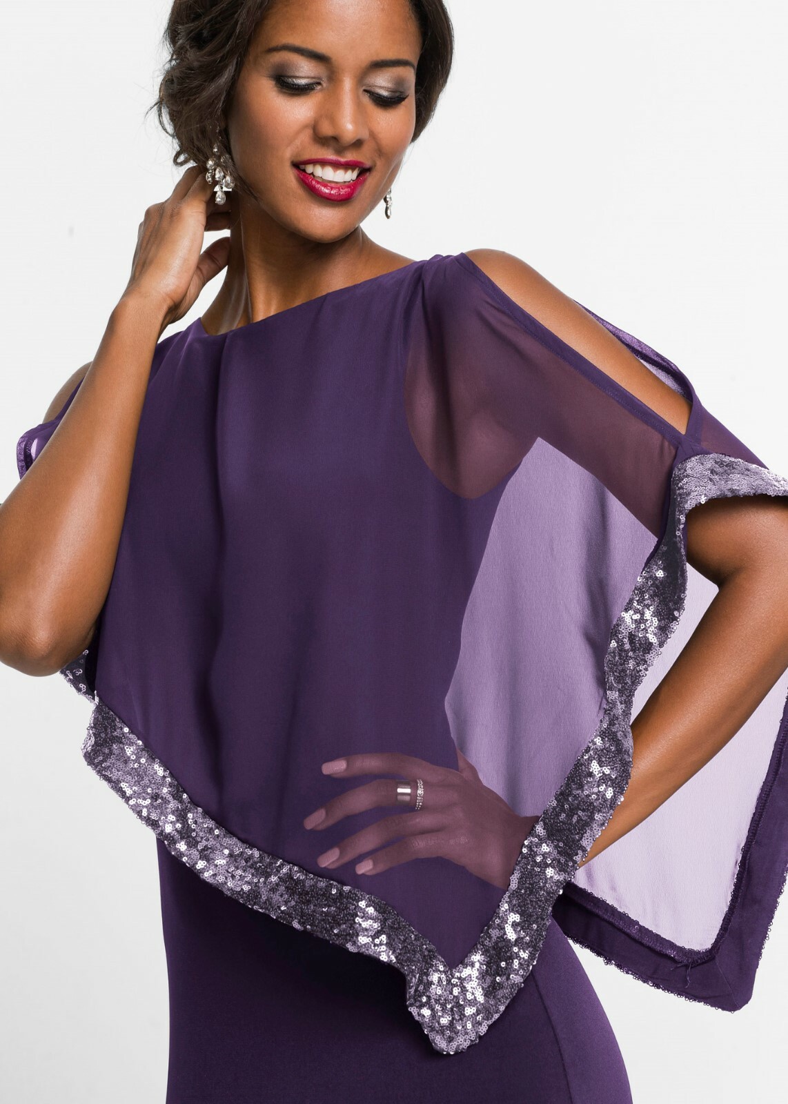 Damen Pailletten Maxikleid Etuikleid Elegant Party Cocktail Reguläre Passform Einfarbig Kurze