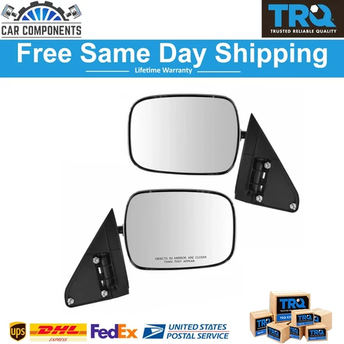 New Mirrors Manual Pedestal Style Chrome LH & RH Set For Chevy GMC Tahoe Yukon