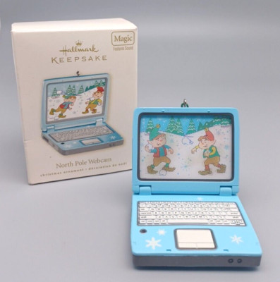 Hallmark Magic Ornament 2008 ''North Pole Webcam'' Light and Sound NIB