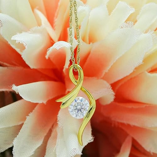 Solitaire With Ribbon 1ct Created Moissanite Cancer Ribbon Solitaire Pendant Necklace ...