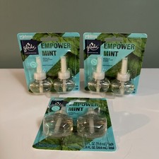 3 Glade PlugIn Oil Refills, Empower Mint Chilled Mint Basil - 6 Total