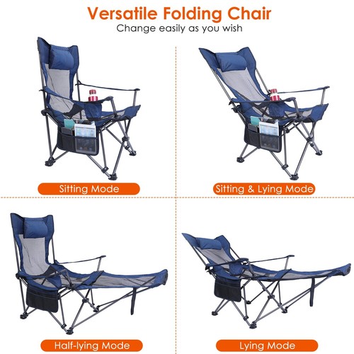 Outdoor Camping Chairs Portable Hammock Folding Heavy Duty Garden Chair With Bag - Picture 24 of 35