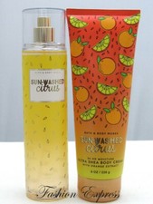 BATH  BODY WORKS SUN-WASHED CITRUS BODY MIST SPRAY  BODY CREAM SET  FULL SIZE