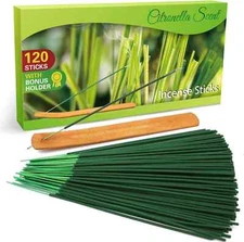 LA BELLEFÉE Citronella Incense Sticks Outdoor, 120 Sticks, Lemongrass Natural H