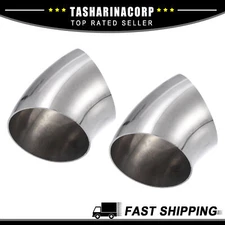 2pcs OD 3 Inch 45 Degree Stainless Steel Mandrel Bend Tube Exhaust Elbow Pipe