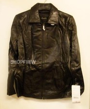 Htf Excelled Ladies Designer Black Lambskin Leather Jacket M Sz S 4-6 New