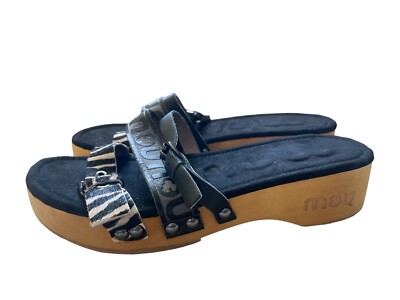 MOU Leather Mule Clog Women Shoes EU 40