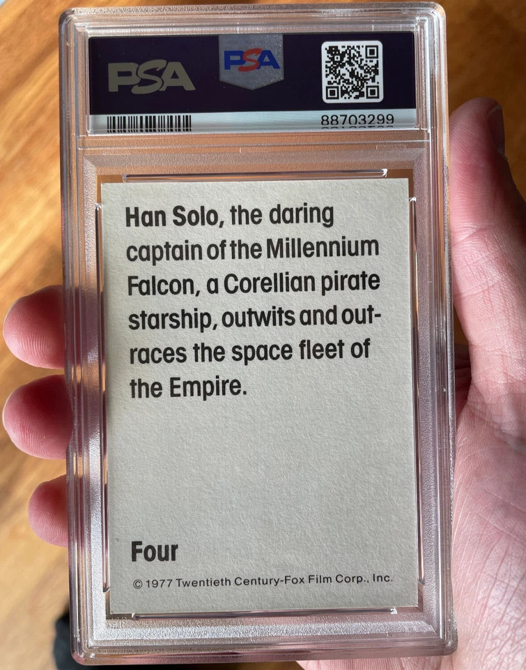 1977 Star Wars Wonder Bread card #4 Han Solo vintage topps PSA 8 NM-MT - Image 4 of 4