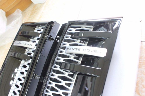 Range Rover L322 10-12 Side Vent Grille Fender Glossy Black & Silver w/ Mark - Picture 3 of 9