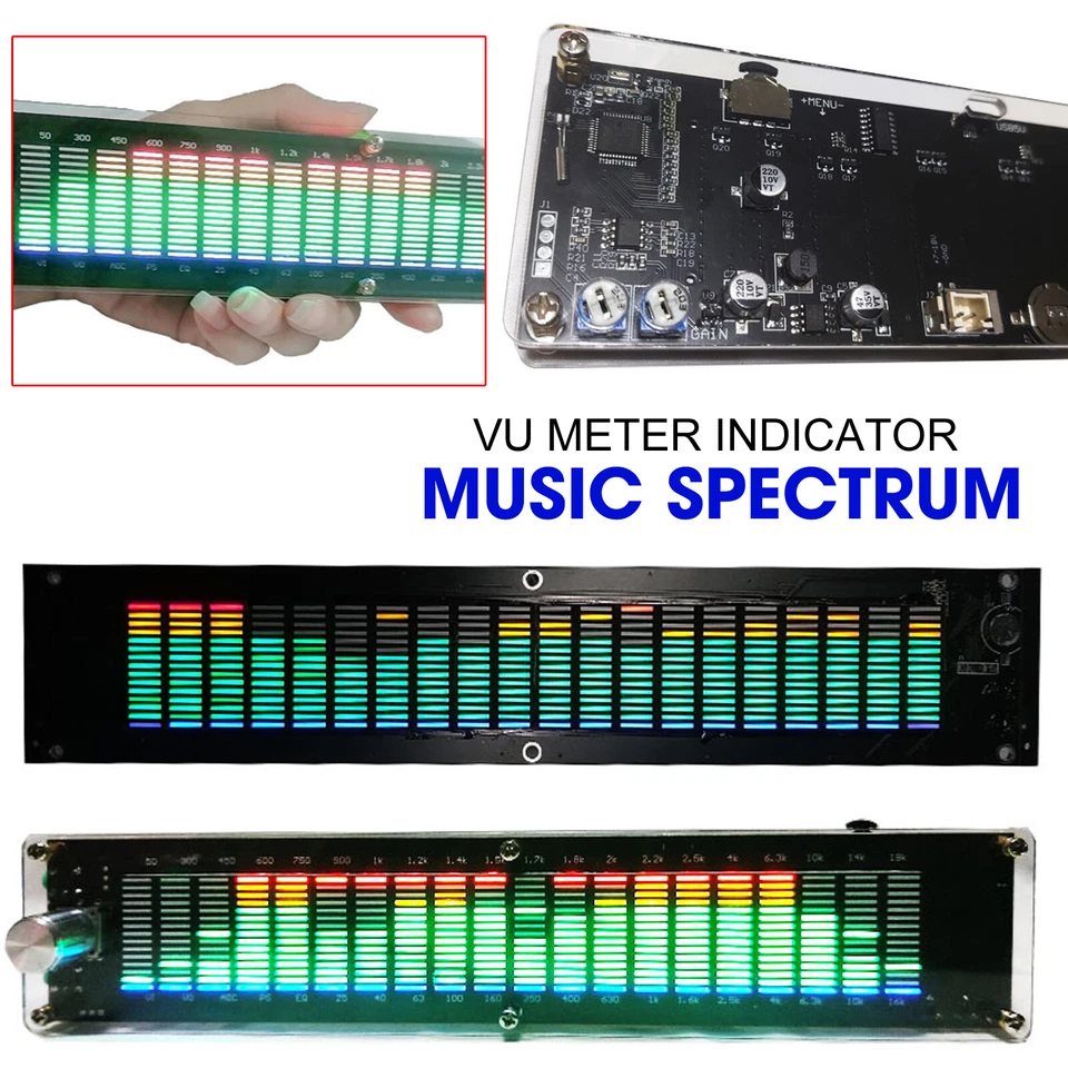 Stereo VU Meter Indicator 20 Segment Music Spectrum Analyzer LED Level Display - Image 2 of 4