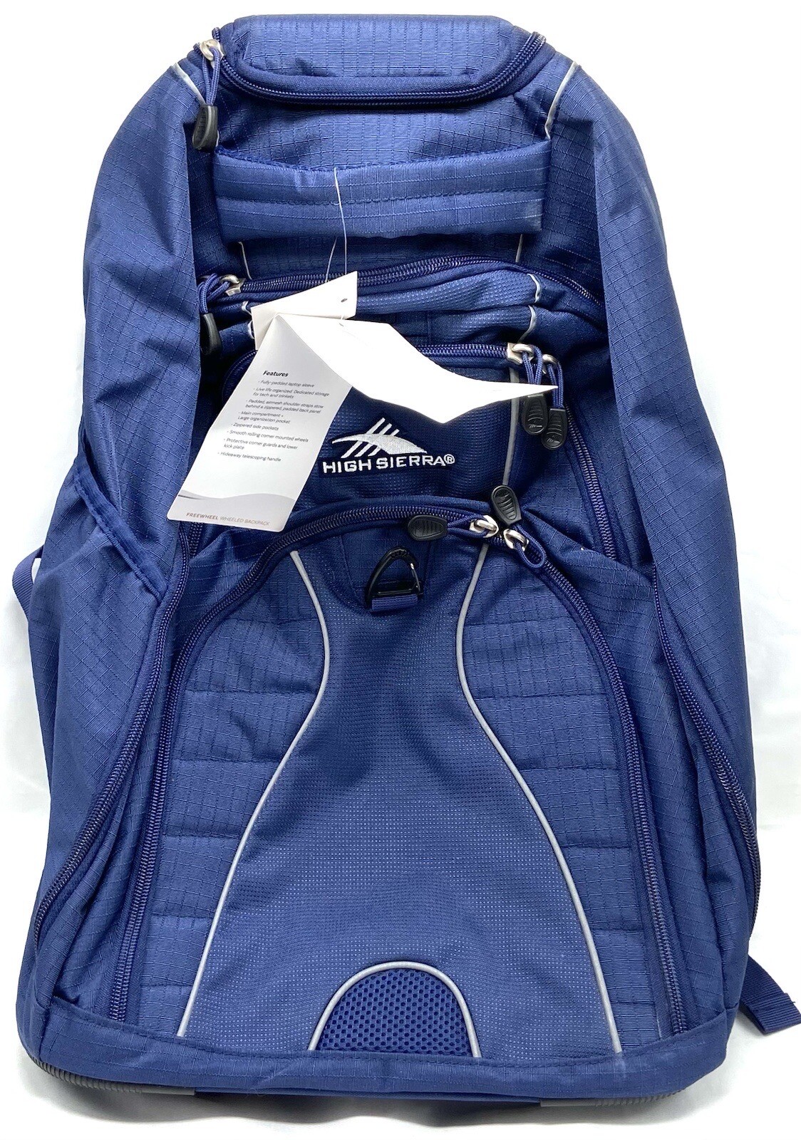 High Sierra Freewheel Wheeled Laptop Backpack 20.5 x 13.5 x 8 True Navy Blue NEW eBay
