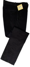 CORDUROY 34-R FLAT FRONT BLACK TROUSERS/PANTS  by CORBIN