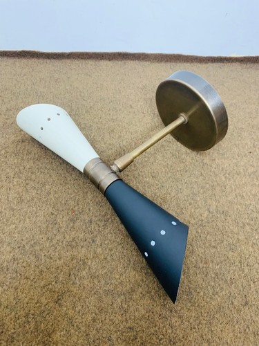 Wall Sconce 1950's Mid Century Brass Italian Diabolo Wall Sconce Light Fixture L - Picture 3 of 7