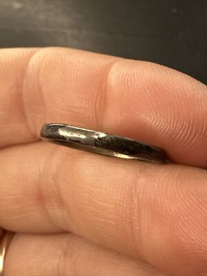 Bague Ancienne En Argent Massif 925 - Taille 53 - Alliance Simple Jonc - Occasion