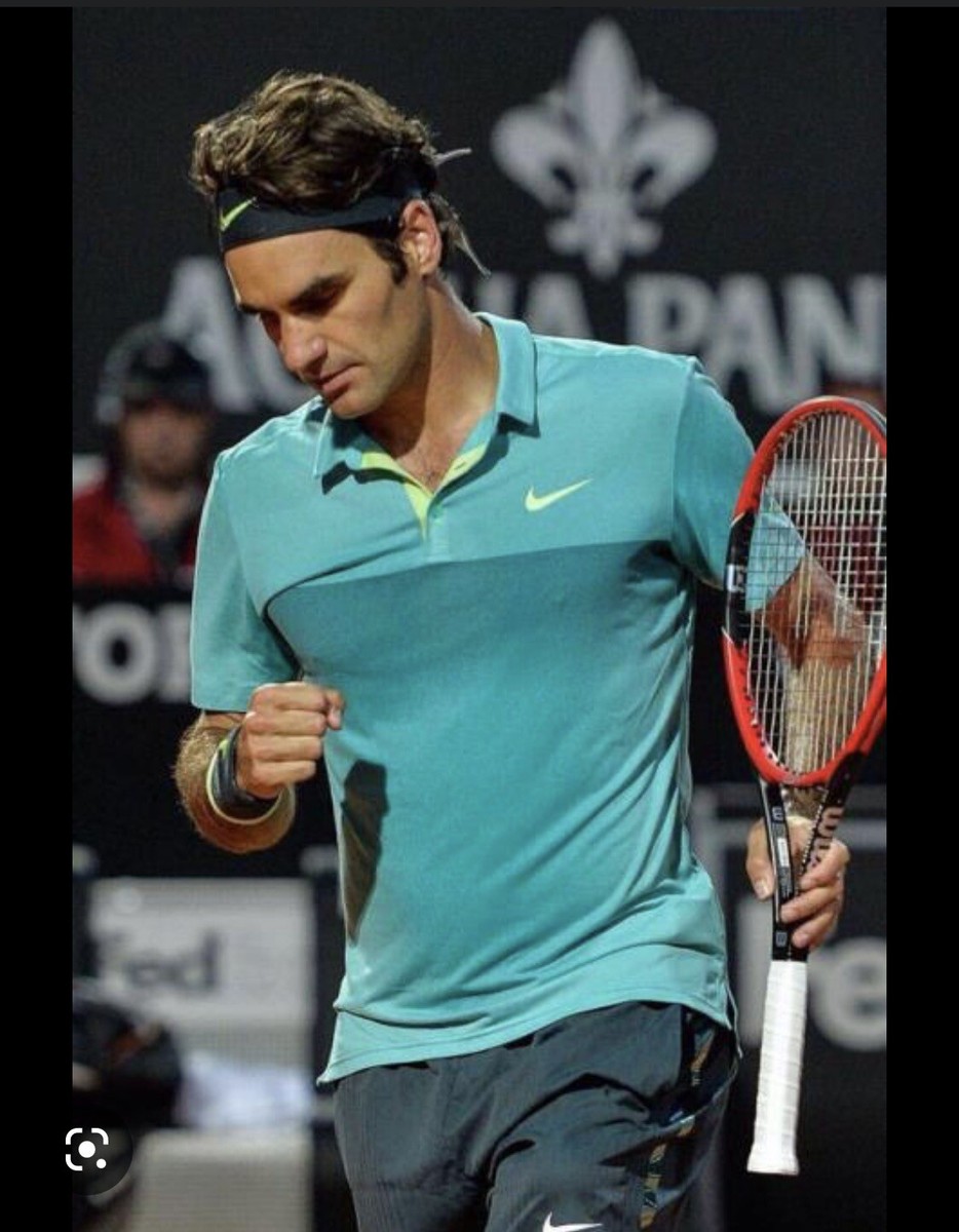 Nike Roger Federer RF 2015 Rome Madrid Polo Tennis Shirt Large