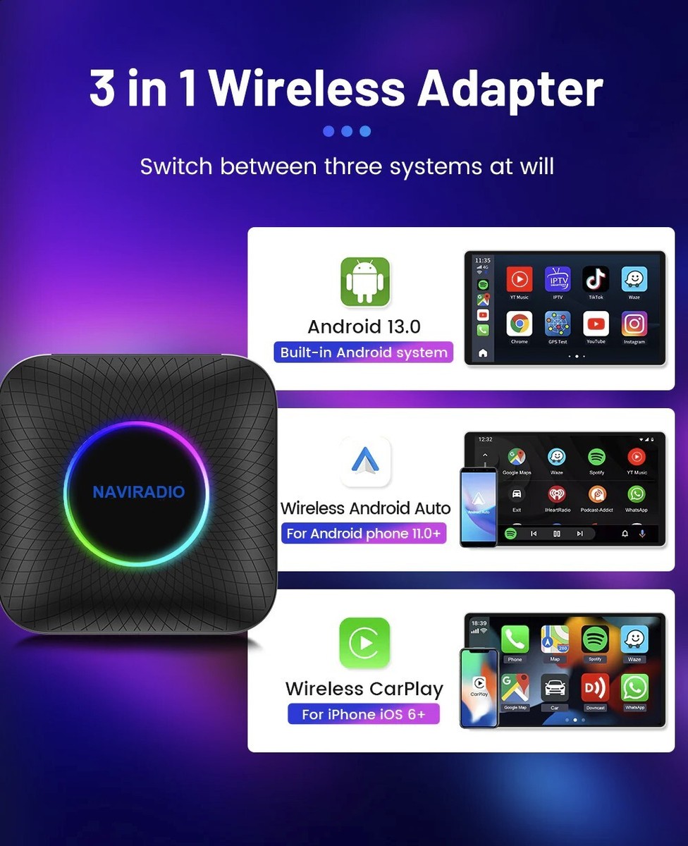 Android 13 Multimedia AI Box 8+128 GB Carplay Android Auto