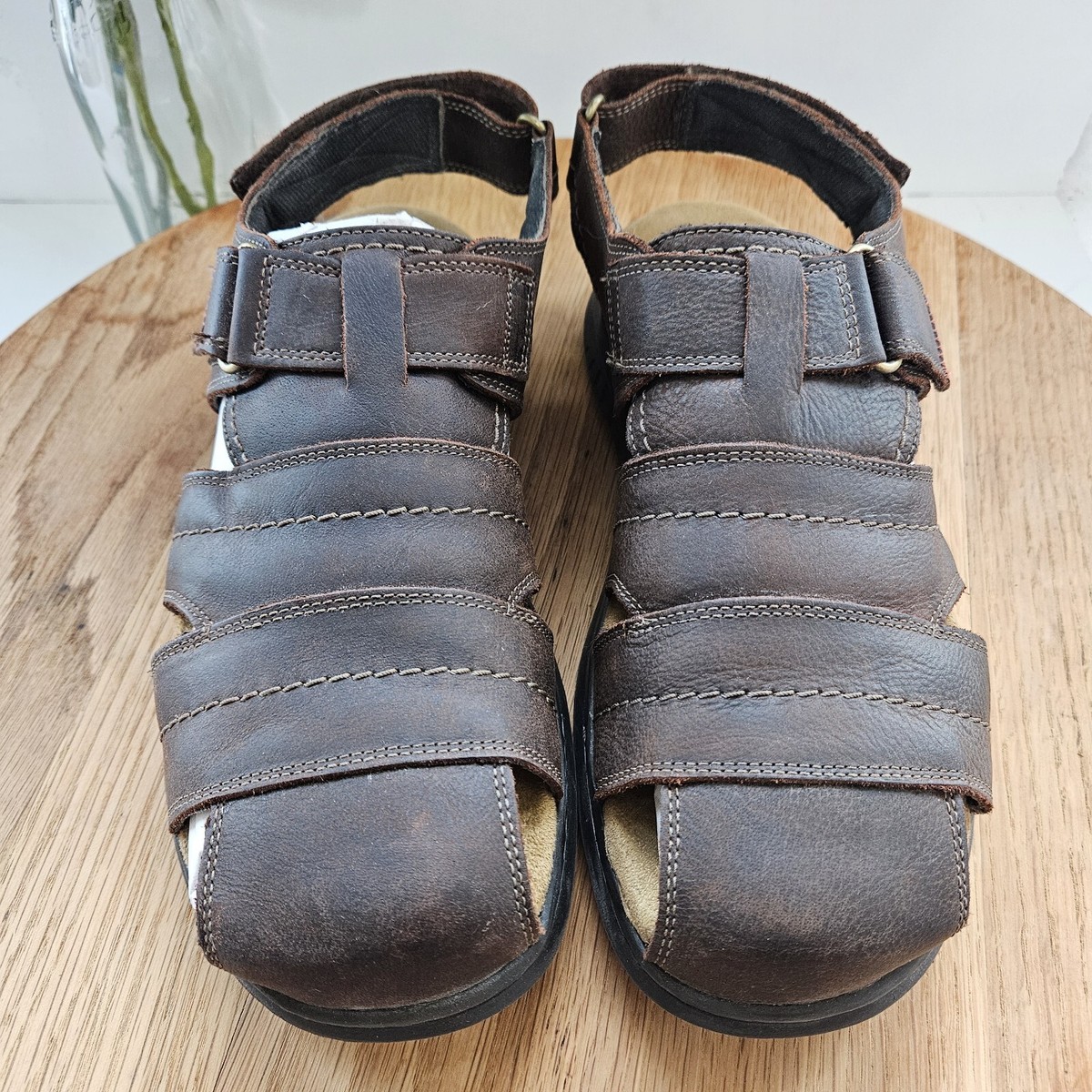 MENS CLARKS HAPSFORD COVE LEATHER CASUAL HOOK & LOOP  display picture 2